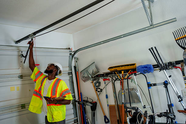 Professional Garage Door Panel Replacement technician working in Pierz, MN